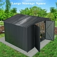 thumbnail image 7 of HighSound 10 x 10 FT Outdoor Storage Shed, Metal Garden Shed with with Updated Frame Structure, Tool Sheds for Backyard Garden Patio Lawn Grey, 7 of 7