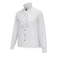 thumbnail image 2 of hotojiny Men Renaissance Shirt Ruffle Medieval Renaissance Dress Shirt Vintage Button down Long Sleeve Party Clubwear, 2 of 4