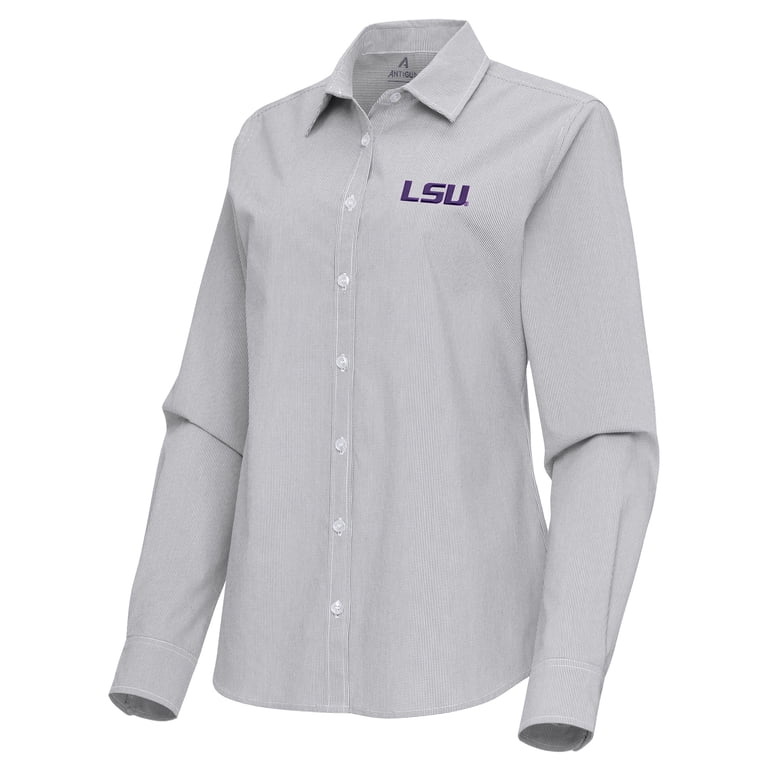 Women's Antigua Gray LSU Tigers Porter Woven Tri-Blend Long Sleeve Button-Up Shirt - Walmart.com Women's Antigua Gray LSU Tigers Porter Woven Tri-Blend Long Sleeve Button-Up Shirt - Walmart.com
