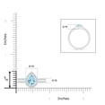 thumbnail image 4 of ANGARA Natural Pear Aquamarine and Diamond Halo Split Shank Ring in 14K White Gold for Women (Size-7x5mm) | March Birthstone, Birthday, Anniversary, Jewelry Gift for Women | Natural Aquamarine Ring, 4 of 9