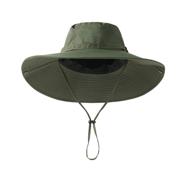 Sombrero tipo pescador con ala extragrande y ajuste regulable, resistente al viento, con hebilla, plegable, ideal para viajes y actividades al aire libre, con protección UV.