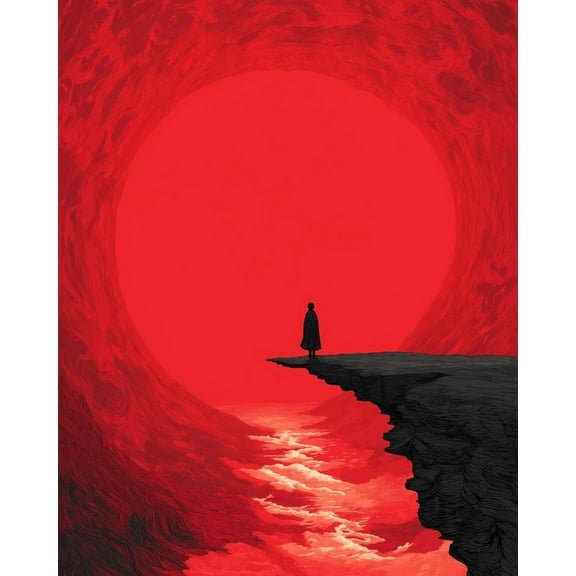 Paint by Numbers for Adults Kids Beginner Crimson Abyss Lone Shadow DIY Acrylic Painting by Numbers Kits with Brushes Acrylic Pigment Home Decoration Gifts 16 x 20 inch