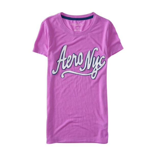 Aeropostale - Camiseta con adornos de neón para mujer, morado, mediano Aeropostale Camiseta adornada