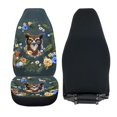 thumbnail image 4 of Xoenoiee Owl Flowers Leaf Print Car Seat Cover High Back Design Bucket Seat Universal Auto Seat Covers for Cars Trucks SUV Vans Car Seat Cover, Soft Material, 4 of 6