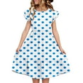 thumbnail image 2 of Dresses Kids Summer Double Layer Ruffle Sleeve Dress 5-14 Years, 2 of 8