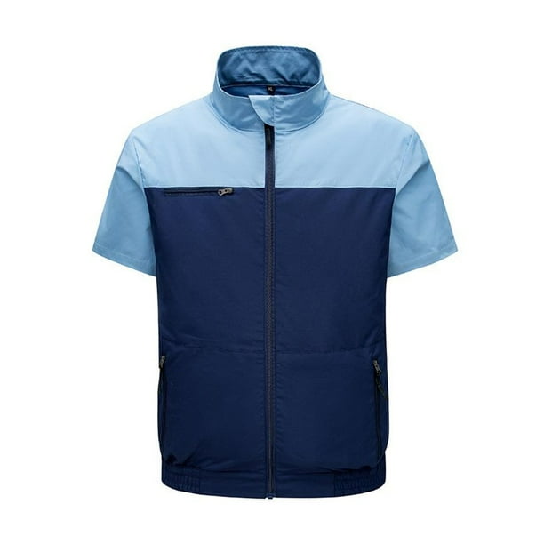 Naiovety Chaleco de aire acondicionado refrescante con ajuste de volumen de aire de tres velocidades y tela resistente al desgaste. Ropa Deportiva, Zapatos azul l