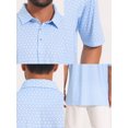 thumbnail image 7 of DARING DIVA Men's Printed Short Sleeve Lightweight Breathable Polo Shirts L Light Blue, 7 of 7