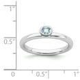 thumbnail image 5 of 925 Sterling Silver Stackable Expressions High 4mm Round Aquamarine Ring Size: 5; for Adults and Teens; for Women and Men, 5 of 5