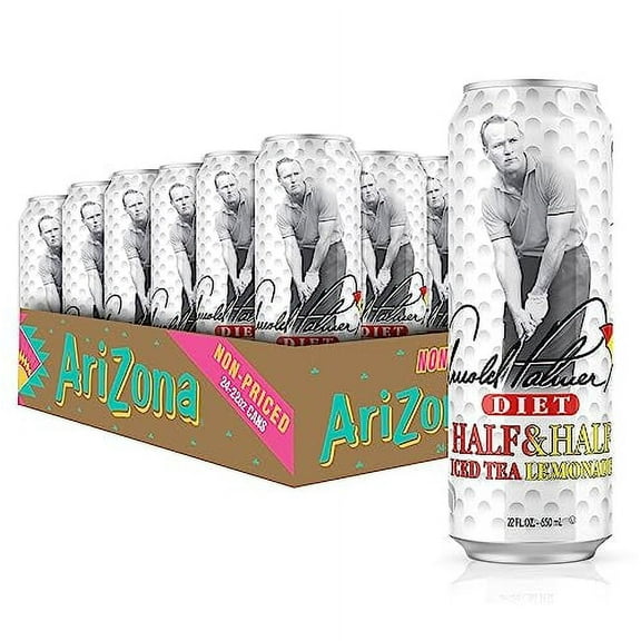 AriZona Diet Arnold Palmer Half and Half - Big Can, 22 Fl Oz (Pack of 24)