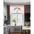 thumbnail image 3 of Red Cardinal Birds Swag Valances for Windows, Small Curtains Drapes, Christmas Poinsettia Flowers Xmas Wreath Kitchen Window Curtains Over Sink Window Treatment Valance for Bedroom/Bathroom 56"x36", 3 of 5