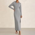 thumbnail image 6 of Dvprdro Hooded Sweatshirt Dress for Women Long Sleeve Loose A Line Maxi Summer, 6 of 6