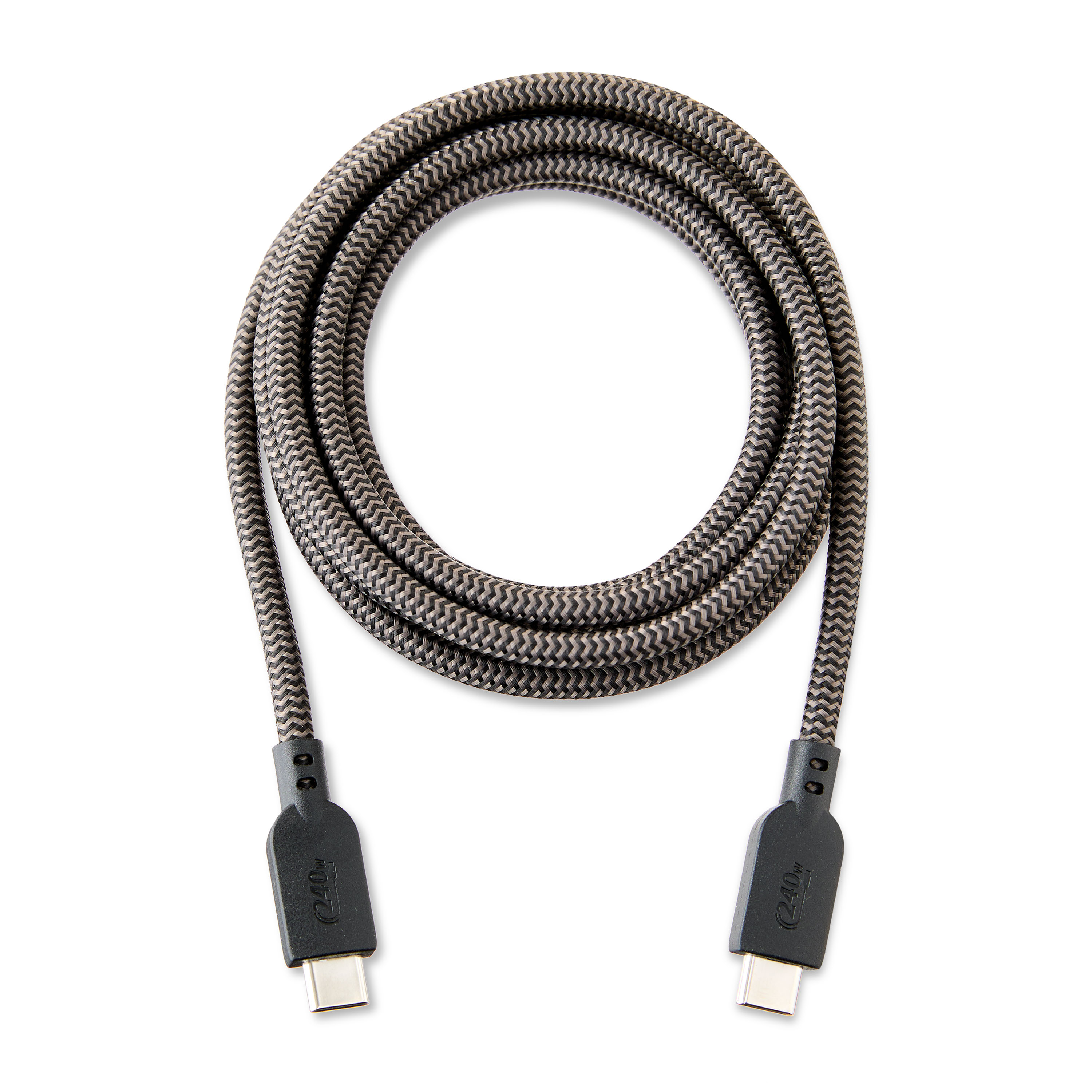 onn USB-C to USB-C Braided Cable, 6Ft, Black photo 6