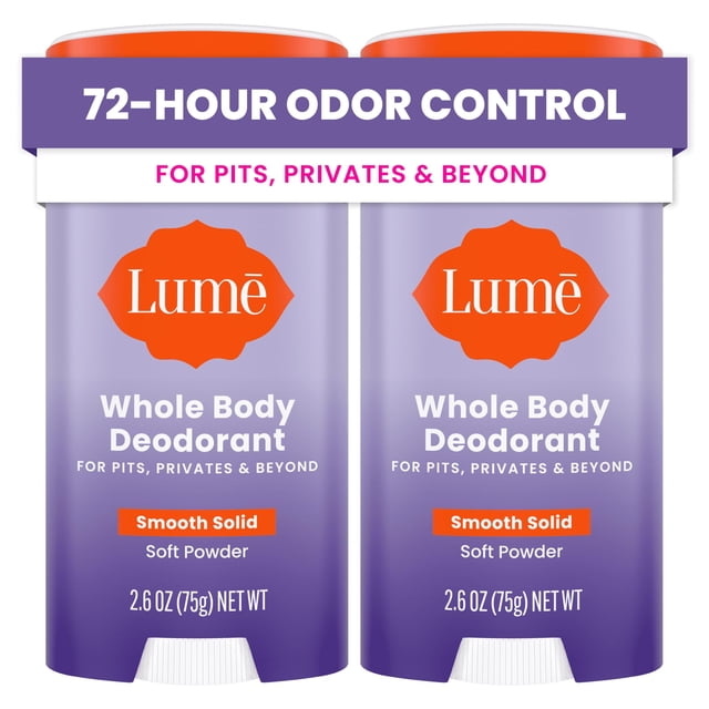 Desodorante Lume Whole Body Smooth Solid Stick 75 ml x2 Soft Powder