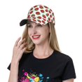 thumbnail image 5 of Pofeuu Hand Drawn Strawberry Print Adult Adjustable Embroidered Graphic Baseball Hat for Men and Women, 5 of 6