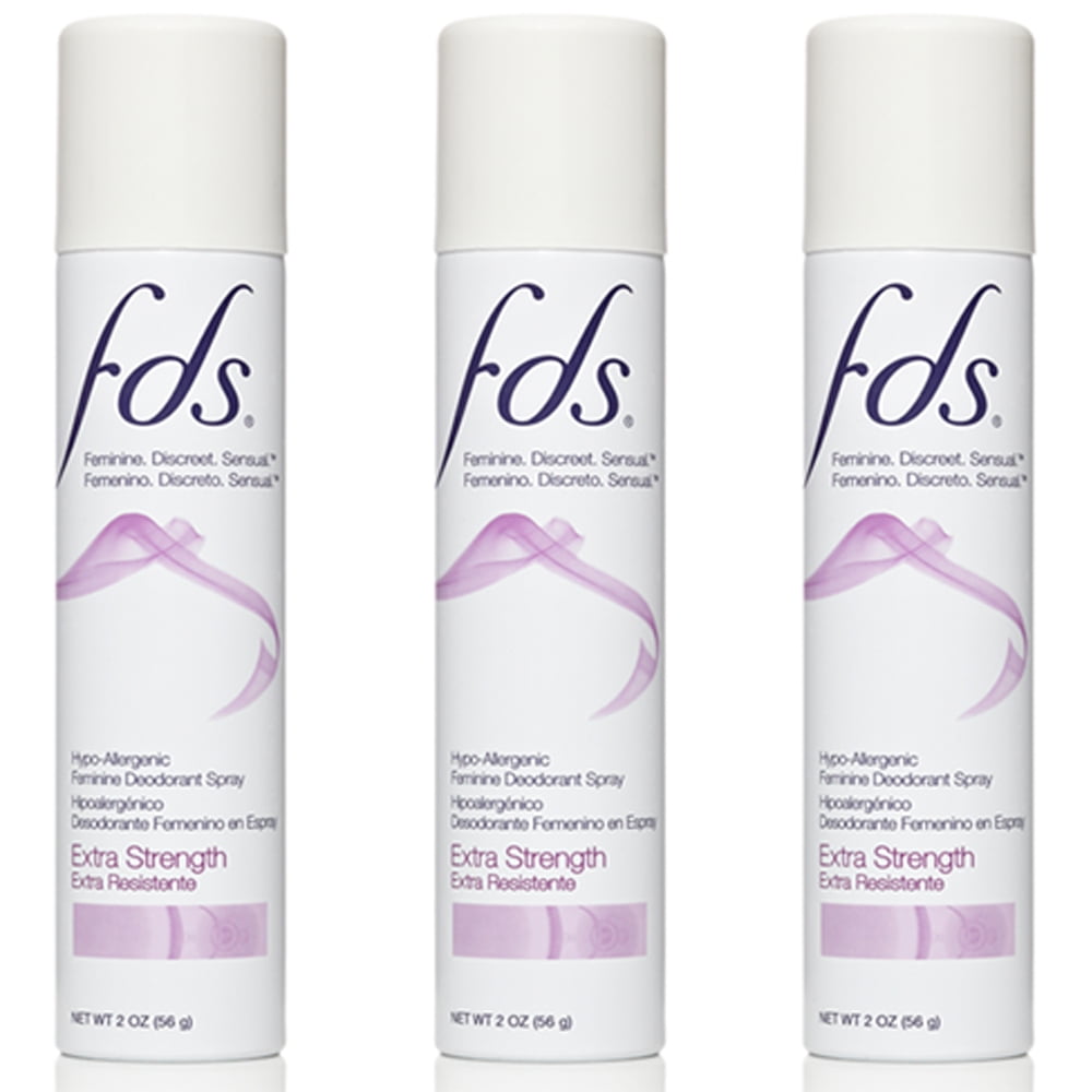 (3 Pack) FDS Hypo Allergenic Feminine Deodorant Spray, Extra Strength