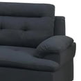 thumbnail image 2 of Benjara Olga 3 Piece L Shape Sectional Sofa with Ottoman- 2 Throw Pillows- Black, 2 of 8