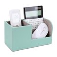 thumbnail image 3 of KINGFOM Multifunctional PU Leather Desk Organizer Pen Holder Brush Pot Pen Container Home School Office Stationery Storage Box Office Suppllies Business Cards Remote Control Pencil Holder Mint Green, 3 of 9