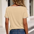 thumbnail image 6 of Paiwinds Women's Short Sleeve T-Shirt Fashionable Solid Black Top with Gold Metallic Trim Round Neck Casual Blouse, 6 of 9
