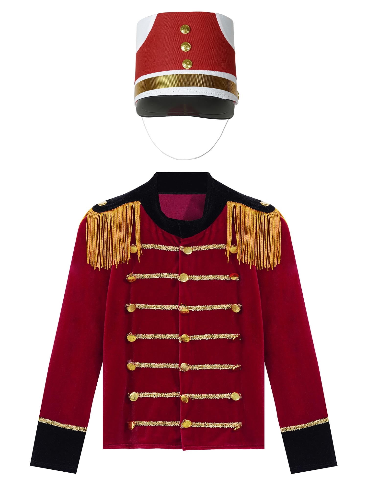 Aislor Kids Drum Major Costume Boys Marching Band Uniform Tassel Circus