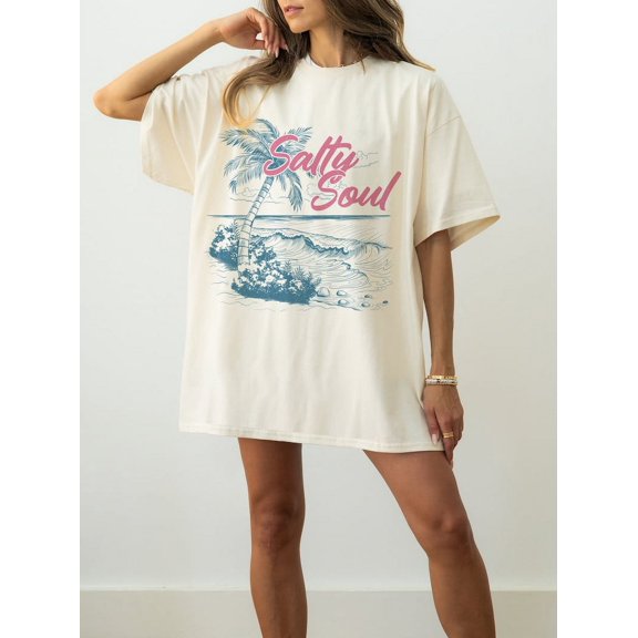 Salty Soul T-shirt, Salty Shirt, Trendy Summer Shirt, Summer Shirt, Beach Shirt, Palm TH060648