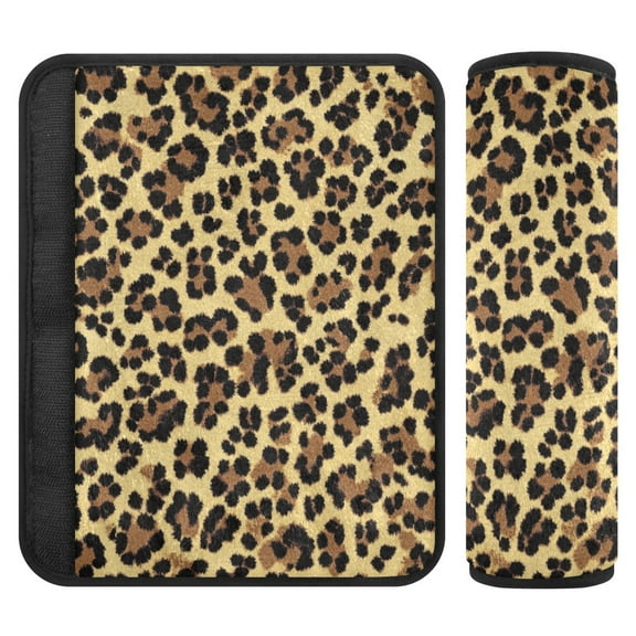 Qxltty Brown Leopard Car Seat Strap Pads are Soft and Snug Fitting for All Cars Backpacks Pushchair