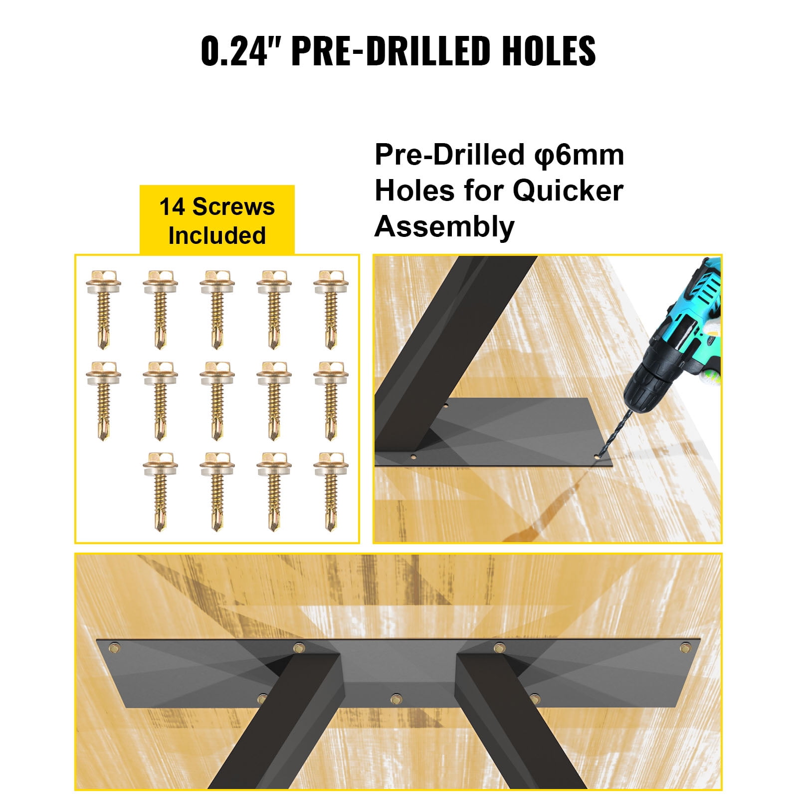 BENTISM Metal Table Legs 28 x 17.7 inch A-Shaped Desk Legs Set of 2 Heavy Duty Bench Legs Rustic Metal Furniture Legs Wrought Iron Coffee Table Legs Home DIY for Dining Table w/Floor Protectors Black