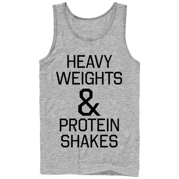 Men's CHIN UP Heavy Weights and Protein Shakes Tank Top Athletic Heather Small