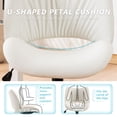 thumbnail image 4 of YOUNIKE Ergonomic Office Chair, Armless Home Chair, Swivel Desk Chair, Curved Back Vanity Chair with Leather Padded Seat, Height Adjustable, White, 4 of 8