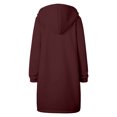 thumbnail image 5 of TIANZEN Women Autumn Winter Casual Fashion Solid Color Drawstring Hooded Long Zipper Pocket Coat Long Jacket Coat Woman of Light Women Coats And Jackets Womens Fall Coats And Jackets, 5 of 6