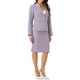 thumbnail image 4 of Conjuntos de falda para mujer INSPIRE CHIC, traje sin cuello, blazer y faldas lápiz, 2 piezas, atuendos elegantes en gris y púrpura, 4 of 6