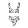 thumbnail image 6 of Rocae Retro Butterfly for Bikini Set for Women Two Piece Sexy High Swimsuits Split Crossover Bikini Medium, 6 of 9