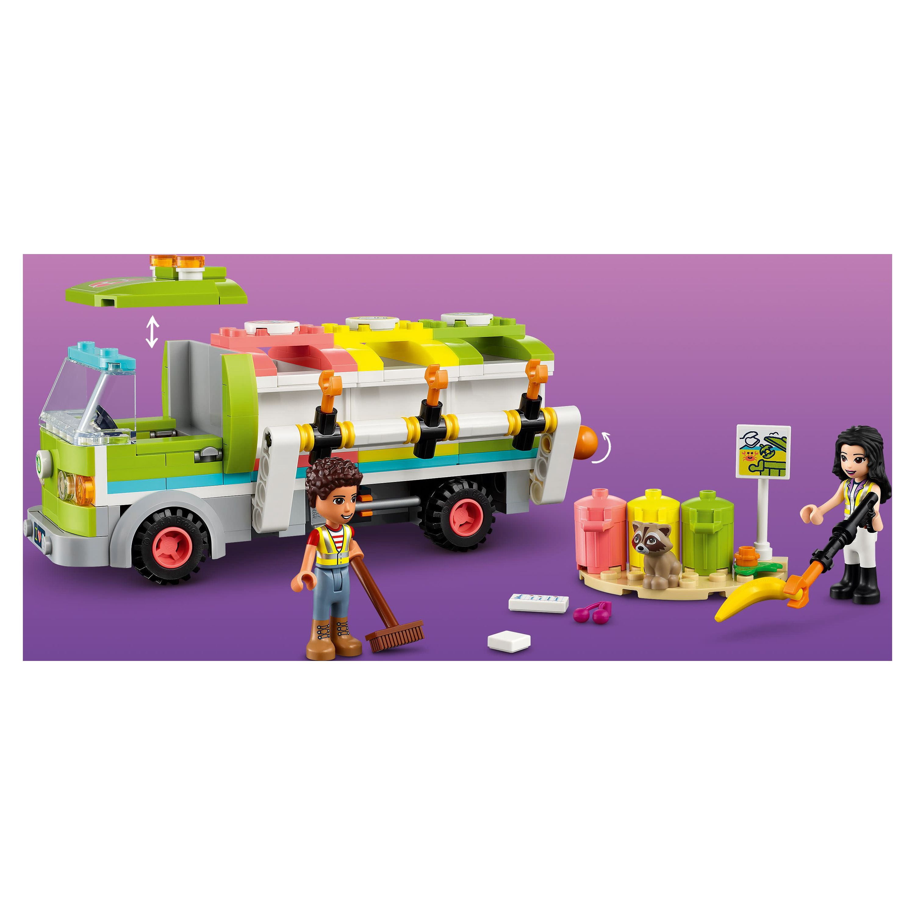 LEGO Friends Recycling Truck Toy 41712 - Set Includes Garbage Sorting Bins, Emma and River Mini Dolls, Educational Learning Toys for Kids 6+ Years Old, Great Gift for Boys and Girls