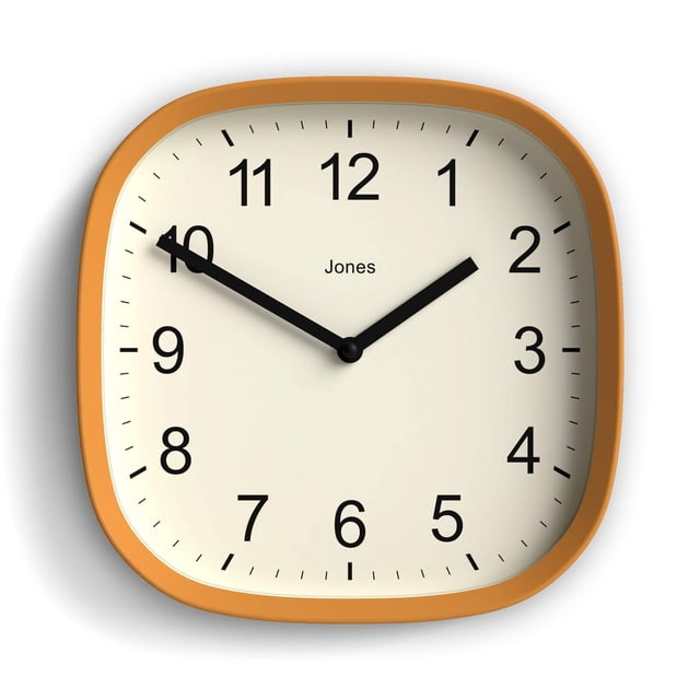Reloj de pared JONES CLOCKS® Sprite Modern Retro 25 cm amarillo