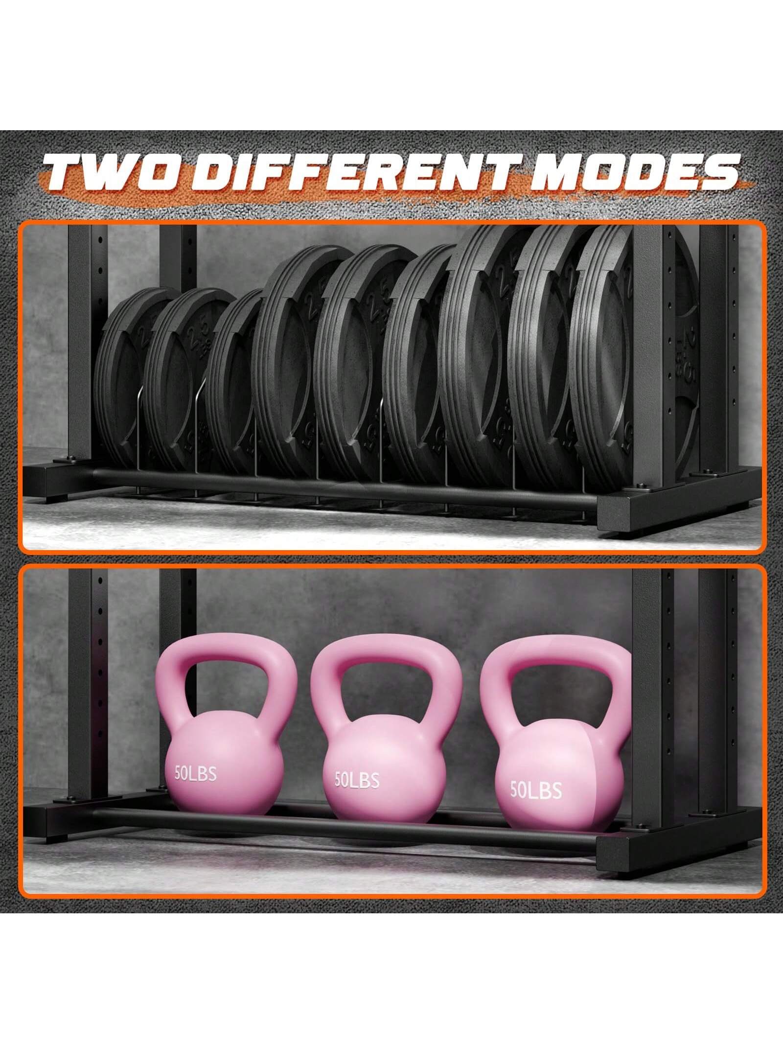 4-Tier Heavy-Duty Dumbbell Rack, 1100 lbs Capacity, Adjustable Steel Frame