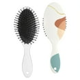 thumbnail image 2 of Colorful Rustic Hair Brush, Nordic Pattern Paddle Detangler with Soft Bristles, Great Gift for Teens and Kids, All Hair Types, 2 of 5