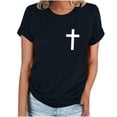 thumbnail image 2 of Fiudx Camisas para Mujer Camiseta Informal de Manga Corta con Cuello Redondo Estampada para Mujer, 2 of 4