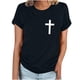 thumbnail image 1 of Camiseta Casual de Manga Corta de Cuello Redondo Impresa para las Mujeres, 95% Poliéster 5% Spandex Vintage Top Ligero para Diario, Fiesta Y Primavera Verano, 1 of 4