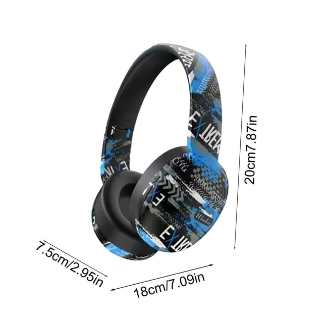 Herunwer Urban Street Style Foldable Wireless Headphones, Low Latency and High Battery for Sports and Gaming