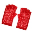 thumbnail image 1 of Guantes con Medios Lazo Guantes para Boda de Tarde Danza Baile de Graduación rojo BLESIY Accesorio nupcial de los guantes del cordón, 1 of 8