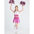 thumbnail image 3 of LOLANTA Girls Cheerleader Costume Pleated Skirt 4PCs Set Cheerleader Outfit with Pom Pom, 3 of 5