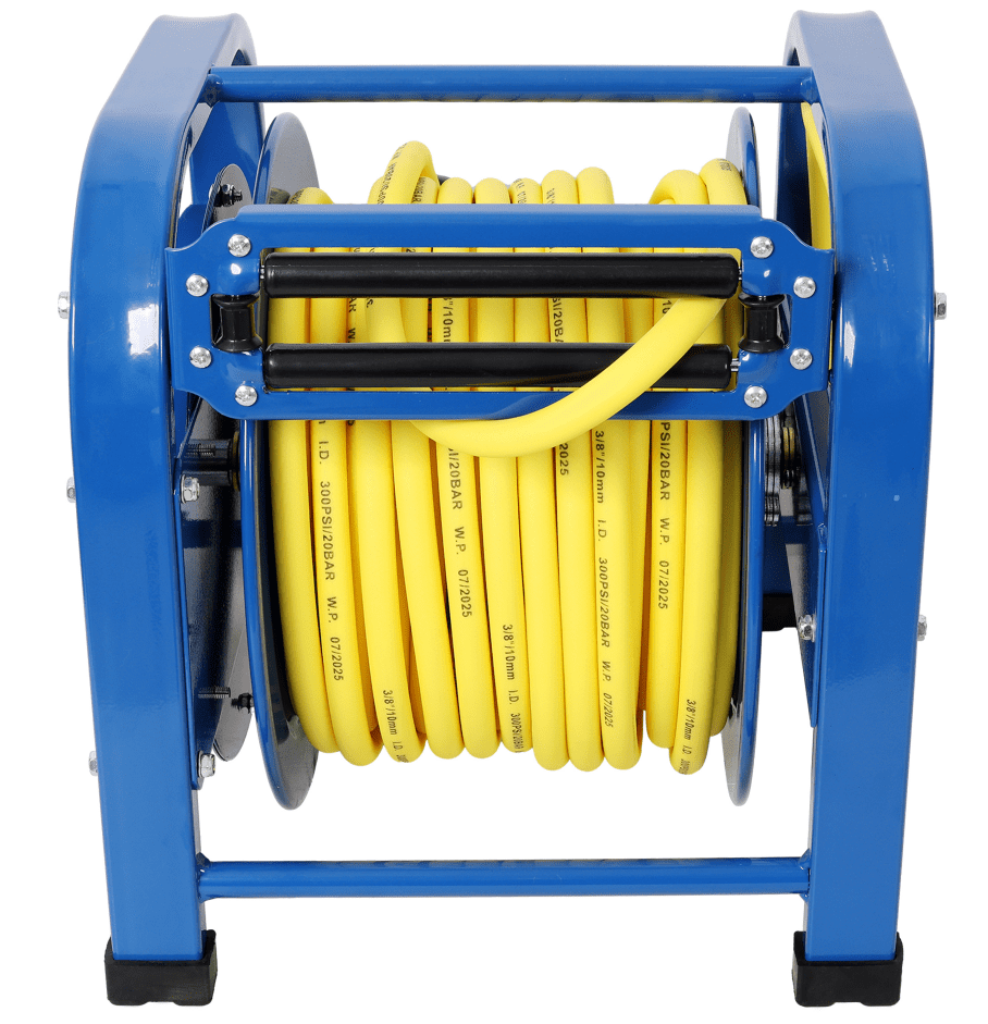 Air Hose Reel 100ft 300PSI Heavy Duty Industrial Hybrid Portable