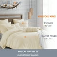 thumbnail image 4 of Swift Home Ultra Soft Crinkled Texture Pre-Washed Duvet Cover & Sham Set (Comforter not Included), King/Cal King (106"x 92"), Sweet Cream, 4 of 5