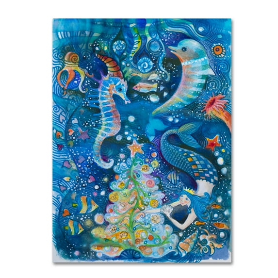 Trademark Fine Art 'Christmas In The Ocean' Canvas Art by Oxana Ziaka