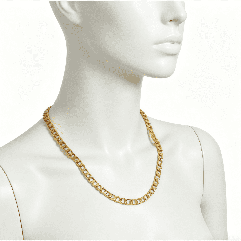 10k Real Gold Solid Necklace for Men, Real Solid  Yellow Gold Chain, 4mm and 20 Inches