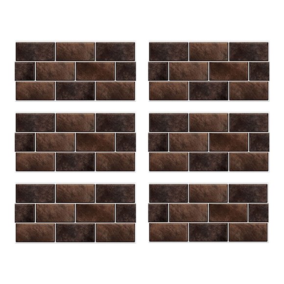 6 Sheet Peel and Stick Backsplash Subway Tile for Kitchen 6"x12" Waterproof Backsplash Tile Peel and Stick Wall Tiles for Bathroom Kitchen Camper Shower Furniture Brown