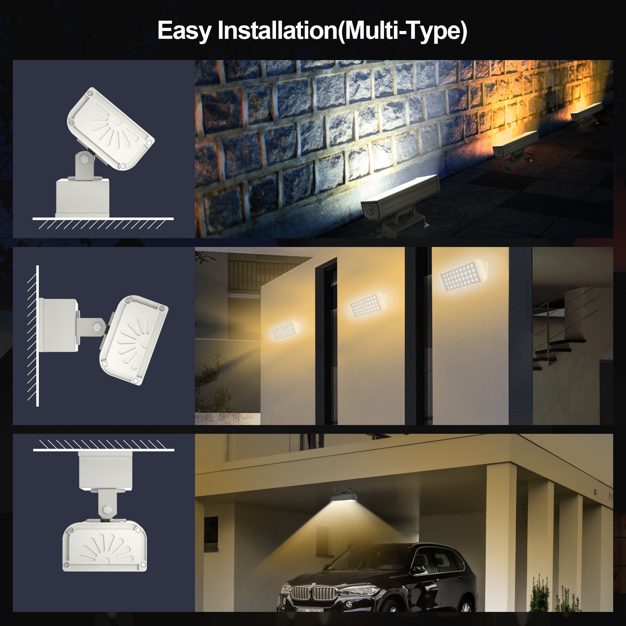 Smart Wall Washer Light Bar, Outdoor Tunable White LED Flood Light for Wall Wash Lighting & Security, 2700K-6500K Adjustable Color Temperature, 1-100% Dimmable, IP65, APP & RF Remote Control