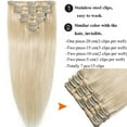thumbnail image 5 of SEGO Clip in Human Hair Extensions Full Head 100% Real Remy Thick Hair Extensions Silky Straight(7 pcs/15 clips), 5 of 8