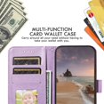 thumbnail image 4 of Samsung Galaxy A32 5G Wallet Case, Dteck Embossed Butterfly PU Leather Folio Flip Phone Case Stand Protective Cover with Credit Card Holder / Hand Strap for Samsung Galaxy A32 5G, Purple, 4 of 6
