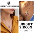 thumbnail image 3 of Beautlace 18K White Gold Plated Heart Rose Birthstone Necklace for Women,Crystal Pendant Jewelry Gift for Wife Mom Girlfriend,Birthday Valentine’s Day Mother’s Day Gift, 3 of 10