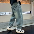 thumbnail image 5 of WRTFVZA Baggy Jeans Kids 7-8 Straight Leg Wide Leg Soft Comfortable Hiking School Uniform Sweatpants Joggers, 5 of 6